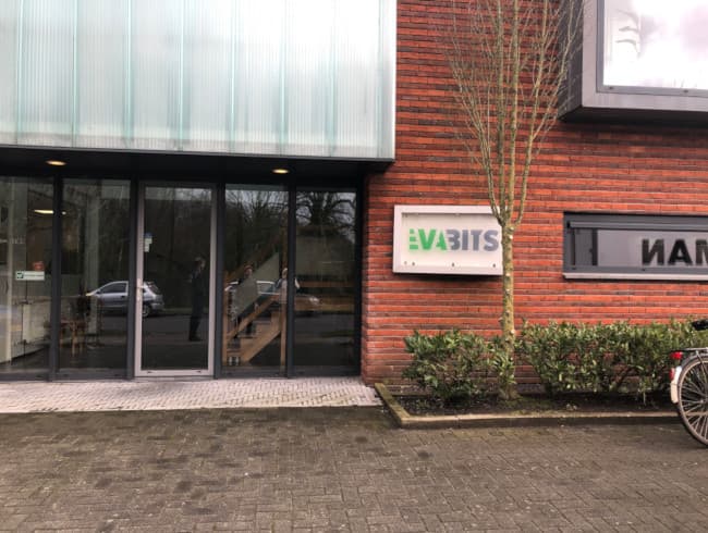 The EVAbits office entrance at Skagerrak 26 in Groningen